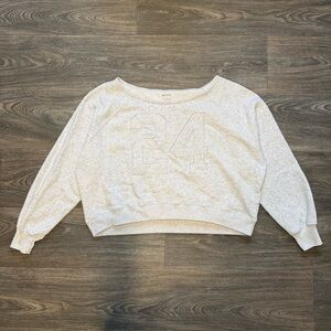 *like new* hollister easy off the shoulder cotton number graphic sweatshirt top